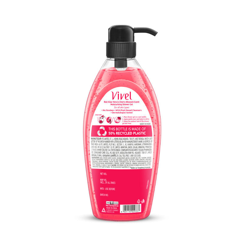 Vivel Red Aloe Vera & Cherry Blossom Scent Moisturizing Shower Gel, 895ml Buy at Indicrest Image 7