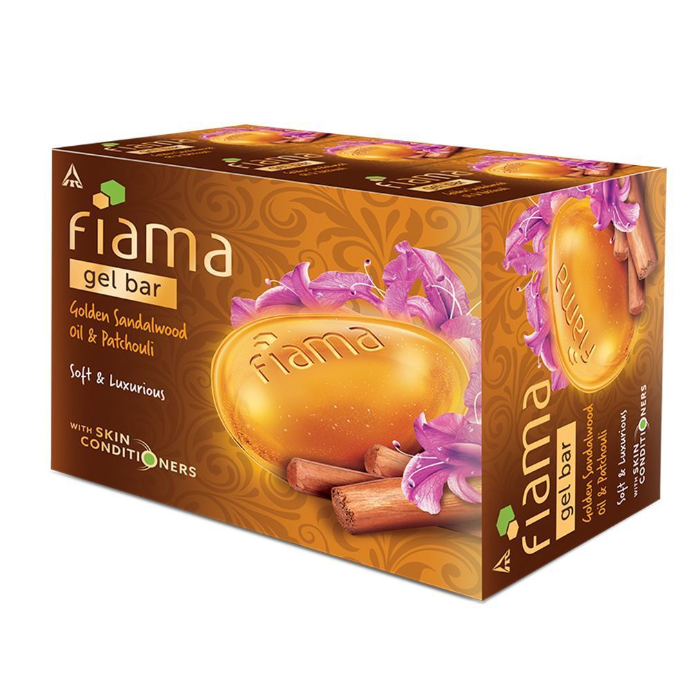 Fiama Golden Sandalwood Oil & Patchouli Gel Bar for Glowing Skin (Pack of 3 Soaps), 375g Buy at Indicrest Image 2