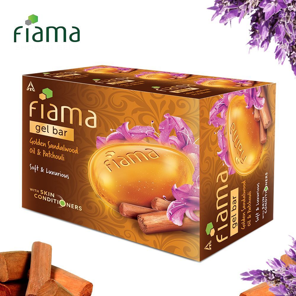 Fiama Golden Sandalwood Oil & Patchouli Gel Bar for Glowing Skin (Pack of 3 Soaps), 375g Buy at Indicrest Image 6