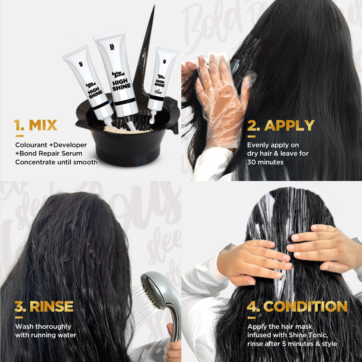 Bblunt High Shine Conditioning Hair Colour, Natural Black Shade 1 - Image 11 - Buy from Indicrest