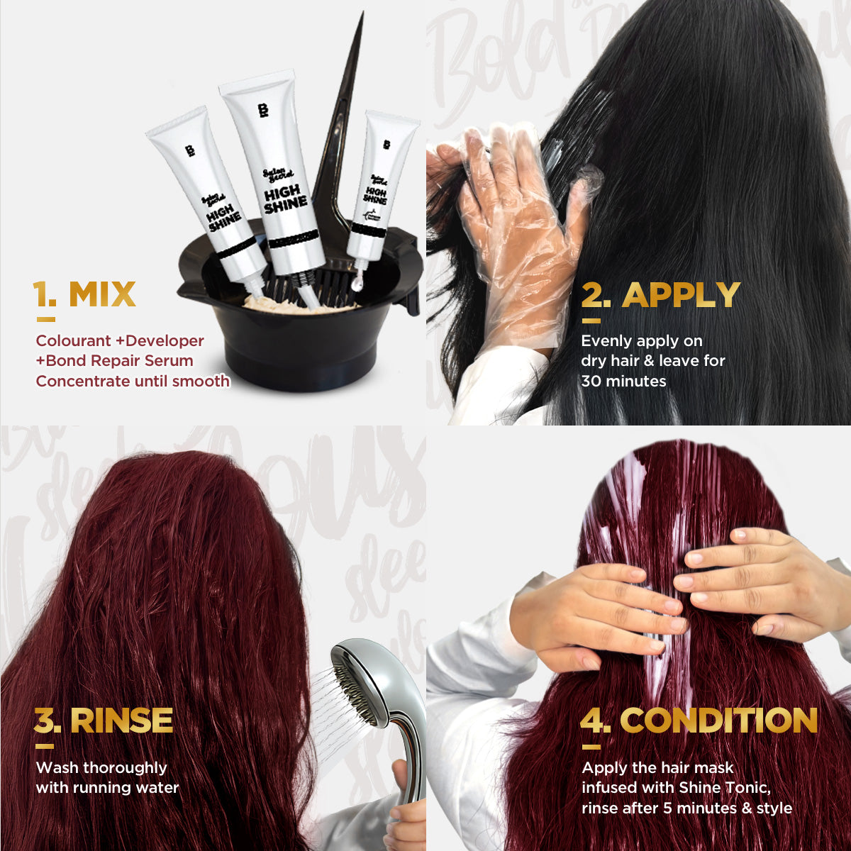 Bblunt High Shine Conditioning Hair Colour, Mahogany Reddish Brown 4.56 - Image 12 - Buy from Indicrest