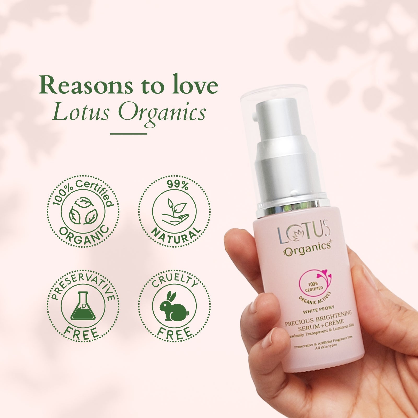 Lotus Herbals Precious Brightening Serum+ Creme, 30ml