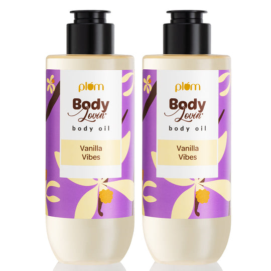 Plum Glowin’ Oil-ways Body OilDuo by Plum BodyLovin’ | Intense Moisture & Instant Glow | Non-Greasy & Lightweight | Nourishes Skin | Warm Vanilla Fragrance Buy at Indicrest