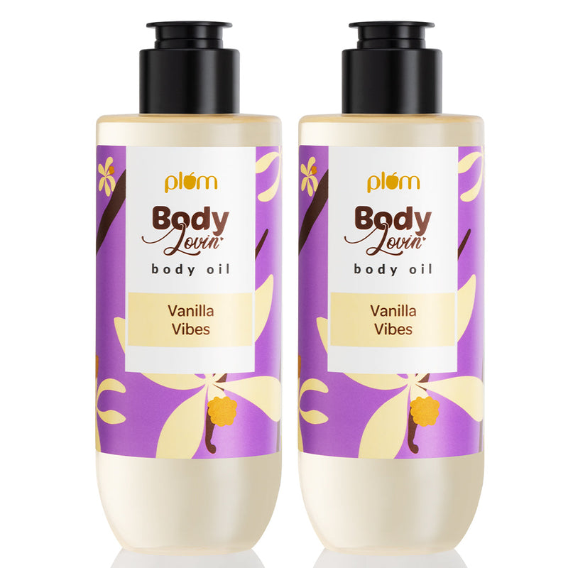 Plum Glowin’ Oil-ways Body OilDuo by Plum BodyLovin’ | Intense Moisture & Instant Glow | Non-Greasy & Lightweight | Nourishes Skin | Warm Vanilla Fragrance Buy at Indicrest