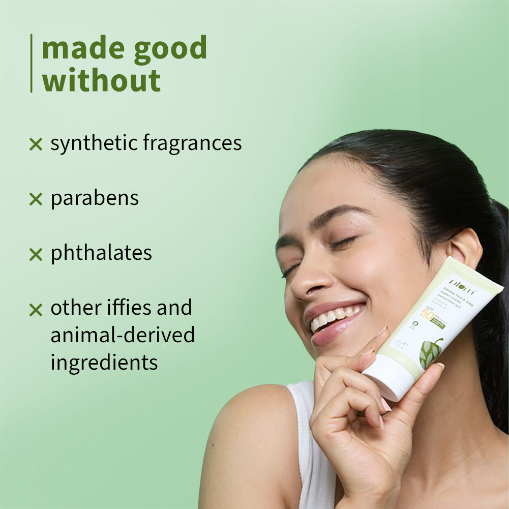 Plum Green Tea & Zinc Super-Matte SPF 50 Sunscreen Gel for Oily Skin | Instant Oil Reduction| 120-Min Water Resistant | Dermat-Tested | No White Cast, 50g