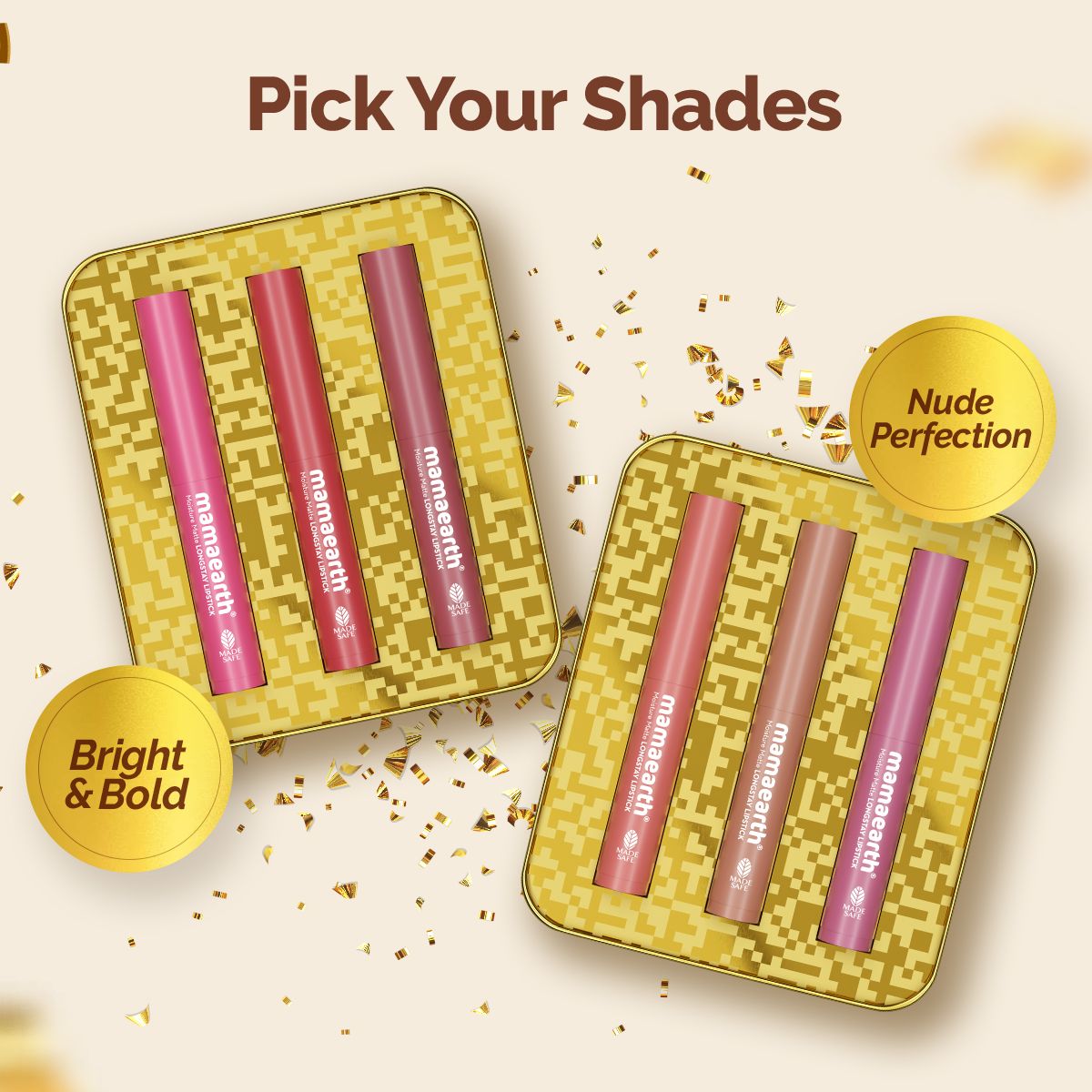 Mamaearth Moisture Matte Long Stay Lipstick Gift Set, Nude Perfection - Image 10 - Buy from Indicrest