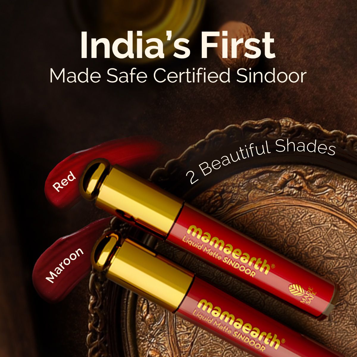 Mamaearth Liquid Matte Sindoor with Almond Extract & Vitamin E, 2.8 ml | 01, Red - Image 7 - Buy from Indicrest