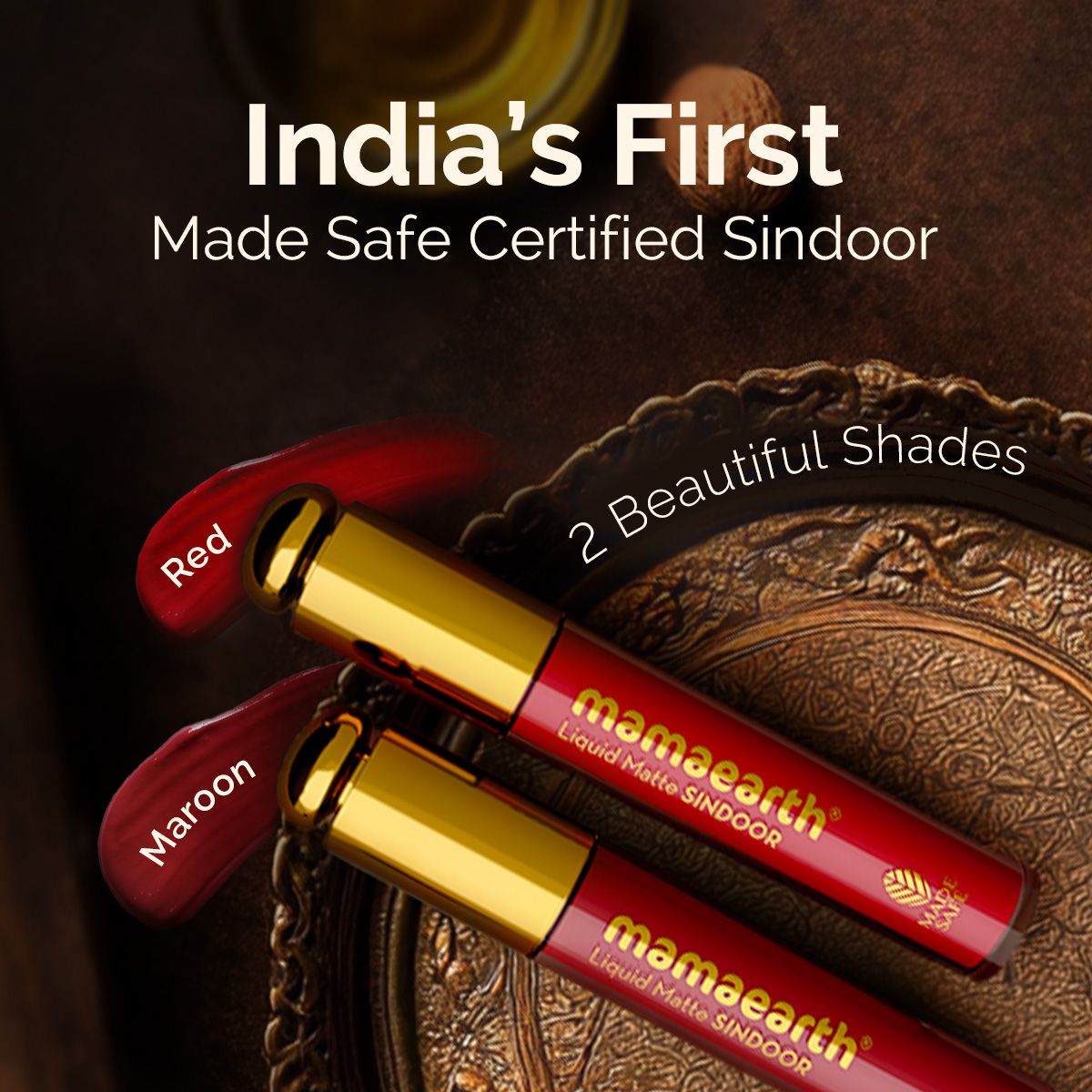 Mamaearth Liquid Matte Sindoor with Almond Extract & Vitamin E, 2.8 ml | 02, Maroon - Image 7 - Buy from Indicrest
