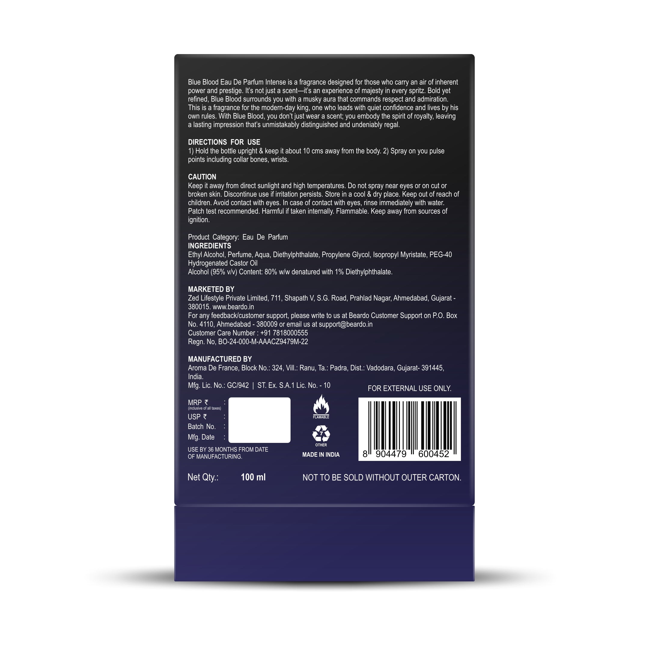 Beardo Blue Blood Perfume EDP, 100ml - Image 9 - Buy from Indicrest