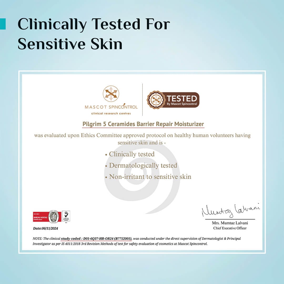 Pilgrim 5 Ceramides Barrier Repair Moisturizer, 100g - Image 9 - Buy from Indicrest