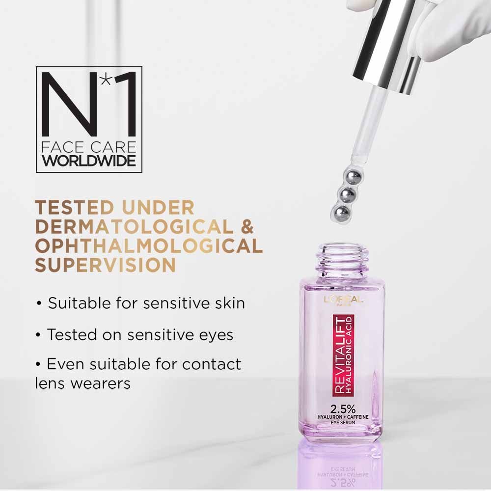 L'Oreal Paris Revitalift Hyaluronic Acid Eye Serum With 2.5% Hyaluronic Acid + Caffeine, 20ml Buy at Indicrest Image 4