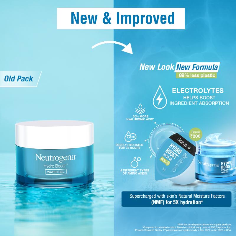 Neutrogena Hydro Boost Hyaluronic Acid Water Gel Face Moisturizer Refill For Normal, Dry & Oily Skin, 50g