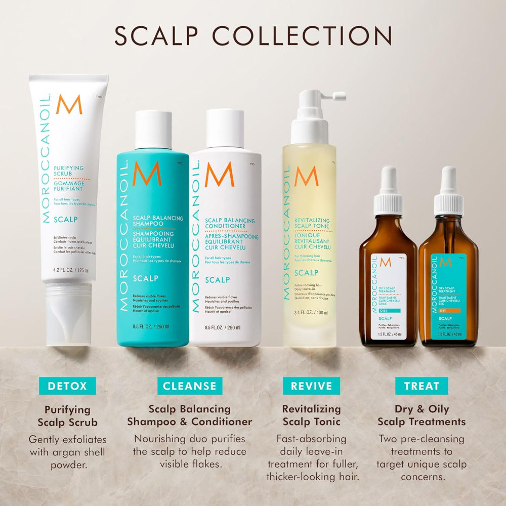 Moroccanoil Purifying Pre-Wash Scalp Scrub Exfoliator for Flakes Oil & Buildup | Refreshes Hair &Scalp, 125ml