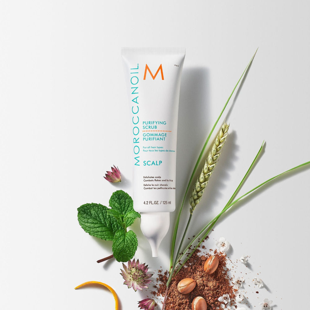 Moroccanoil Purifying Pre-Wash Scalp Scrub Exfoliator for Flakes Oil & Buildup | Refreshes Hair &Scalp, 125ml