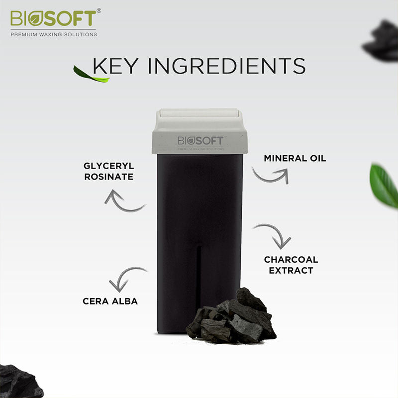 Biosoft Charcoal Cream Refill Roll On Wax, 1 piece Buy at Indicrest Image 6