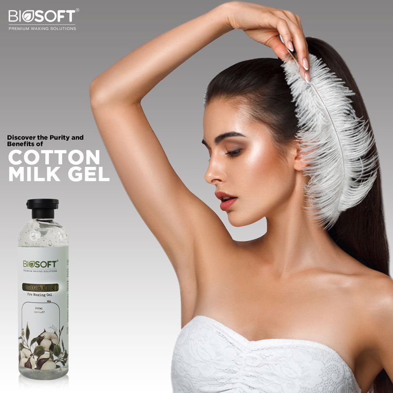 Biosoft Cotton Milk Pre Waxing Gel, 500ml Buy at Indicrest Image 7