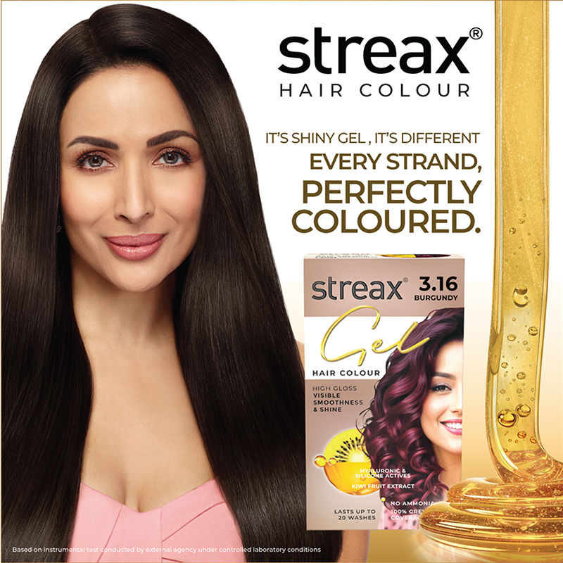 Streax Gel Hair Colour With 100% Grey Coverage & No Ammonia - 3.16 Burgundy, 150ml Buy at Indicrest Image 2