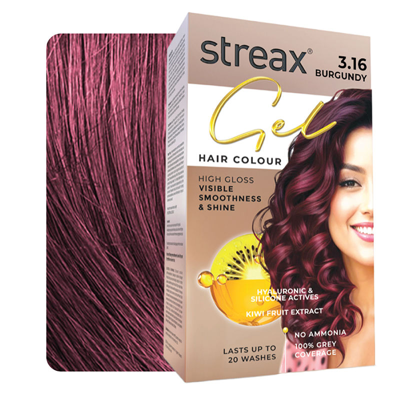 Streax Gel Hair Colour With 100% Grey Coverage & No Ammonia - 3.16 Burgundy, 150ml Buy at Indicrest Image 4