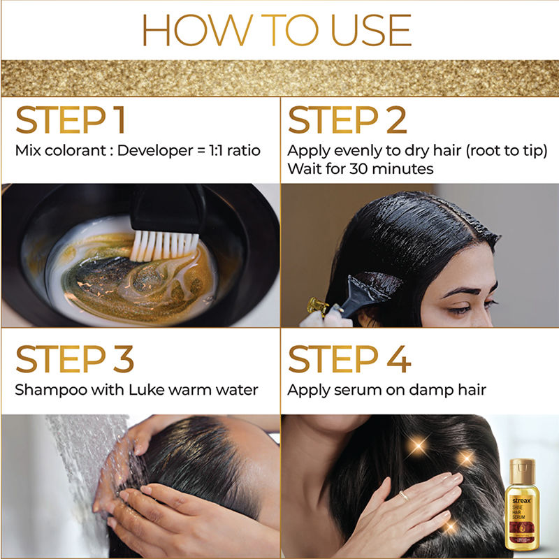 Streax Gel Hair Colour With 100% Grey Coverage & No Ammonia - 4 Natural Brown, 150ml Buy at Indicrest Image 10