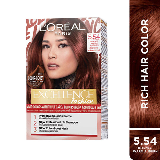 L'Oreal Paris Excellence Fashion Hair Color - Shade 5.54 Intense Warm Auburn, 172ml Buy at Indicrest