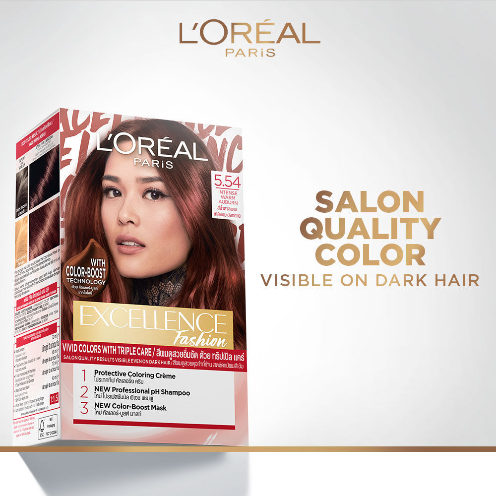 L'Oreal Paris Excellence Fashion Hair Color - Shade 5.54 Intense Warm Auburn, 172ml Buy at Indicrest Image 2