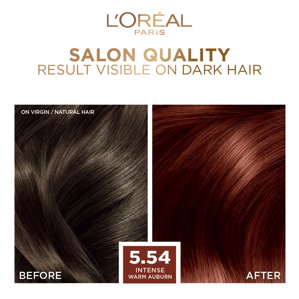 L'Oreal Paris Excellence Fashion Hair Color - Shade 5.54 Intense Warm Auburn, 172ml Buy at Indicrest Image 4