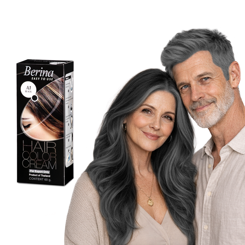 Berina Professional Black Hair Color Cream A01 60gm | Grey Coverage Hair Dye, A1 - Black Buy from Indicrest