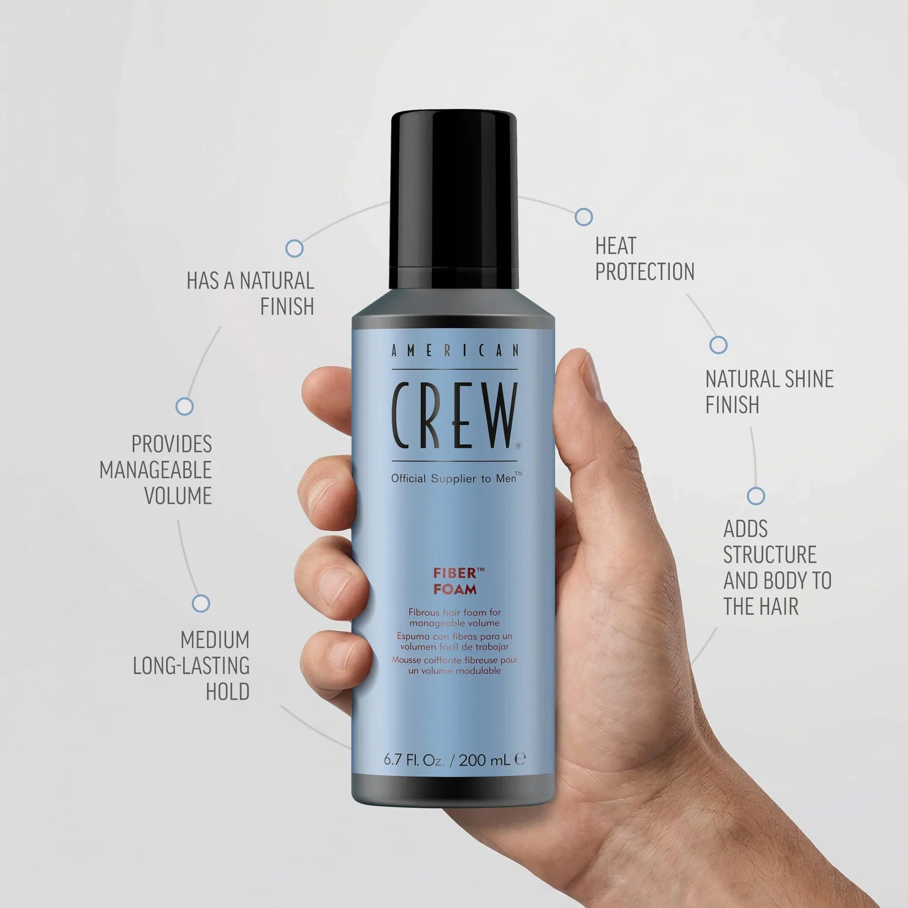 Revlon American Crew Fiber Foam, 200ml - Image 2 - Buy from Indicrest