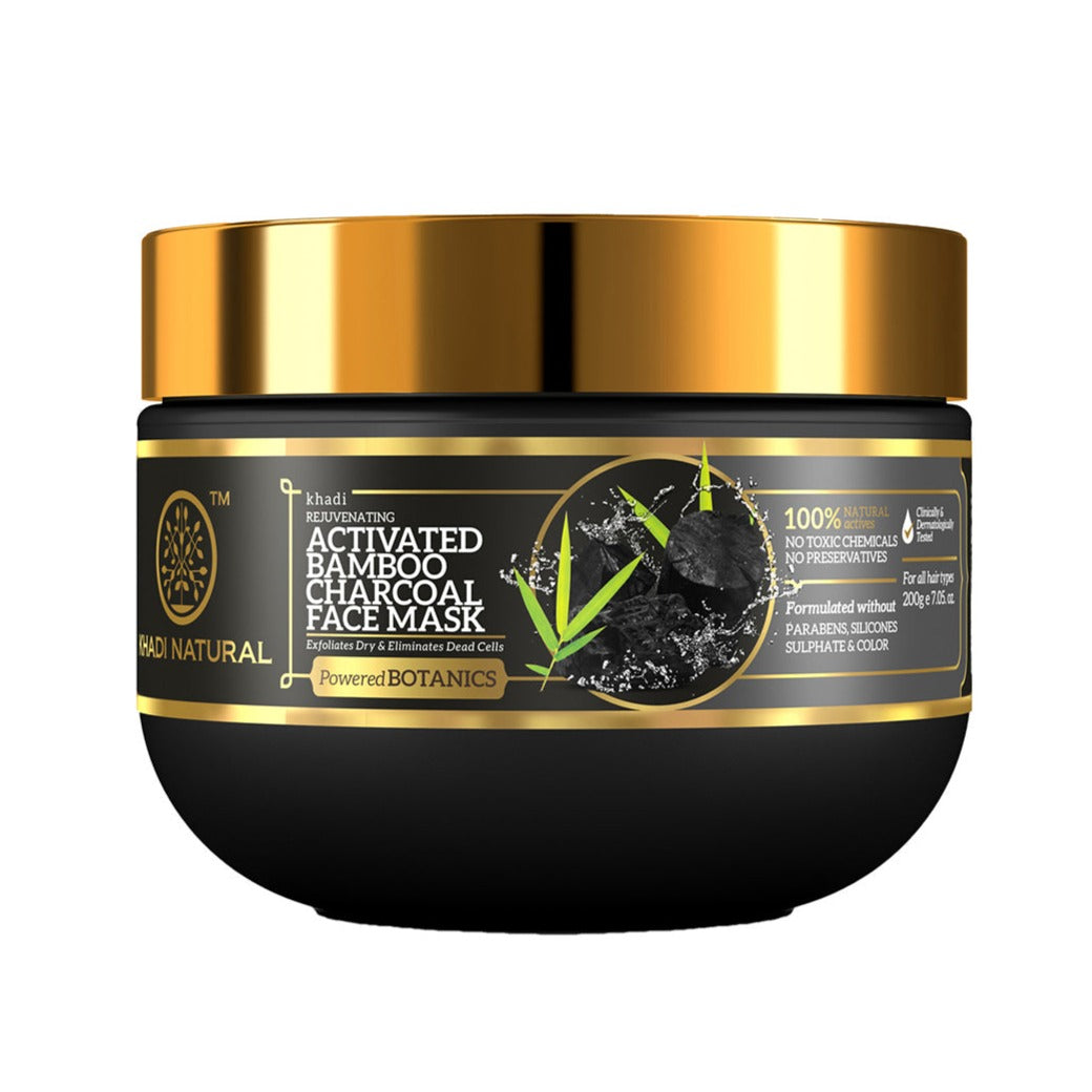 Khadi Natural Activated Bamboo Charcoal Face Mask - 200gm - Buy from Indicrest