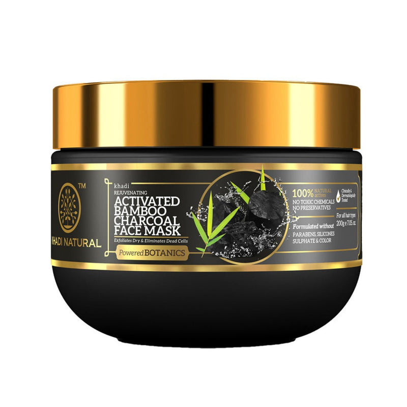 Khadi Natural Activated Bamboo Charcoal Face Mask - 200gm - Buy from Indicrest