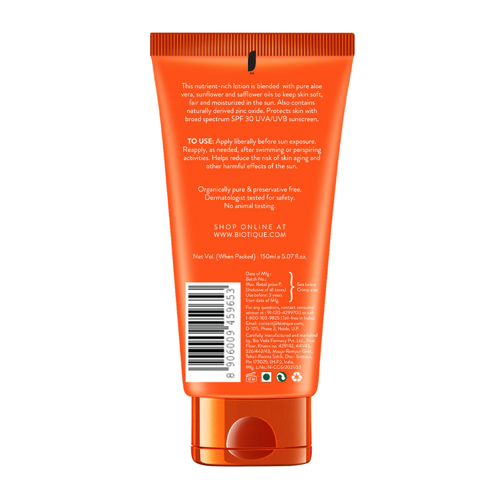 Biotique Sun Shield Aloe Vera 30+ SPF Sunscreen Lotion, 50ml - Image 2 - Buy from Indicrest