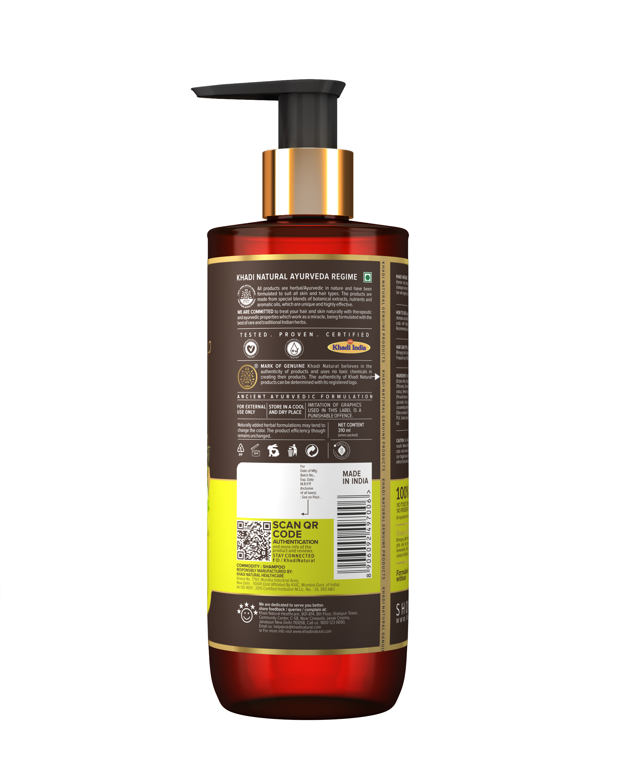Khadi Natural Amla & Bhringraj Hair Cleanser - SLS, Parabens, Color, Salt & Artificial Fragrance Free - 310ml - Image 10 - Buy from Indicrest