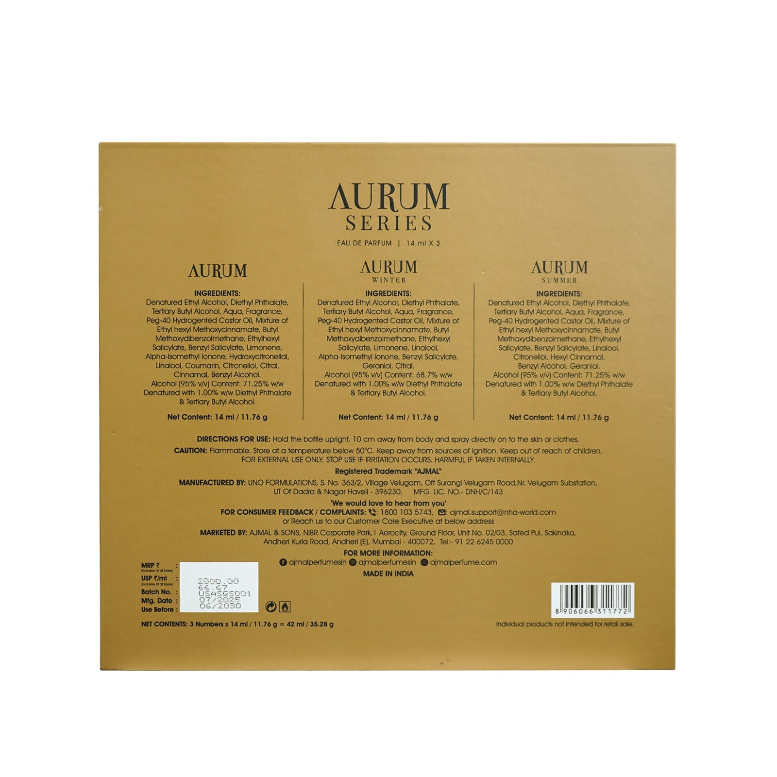 Aurum Series Perfume Giftset for Men & Women (42 ML) - Image 5 - Buy from Indicrest