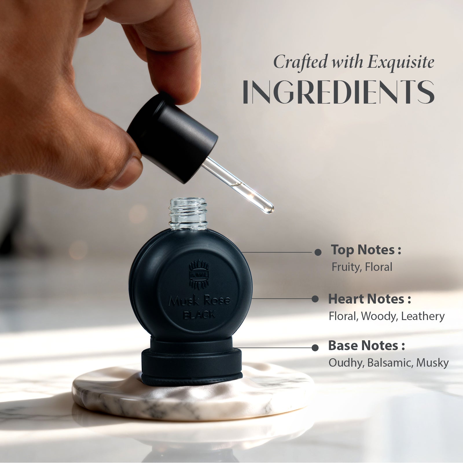 Musk Rose Black Concentrated Perfume 12 ML for Unisex - Image 4 - Buy from Indicrest