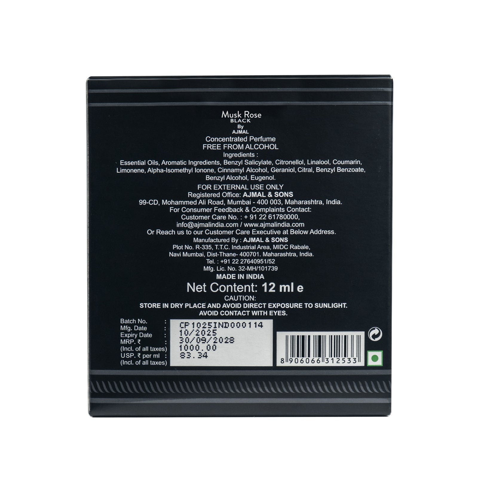 Musk Rose Black Concentrated Perfume 12 ML for Unisex - Image 5 - Buy from Indicrest