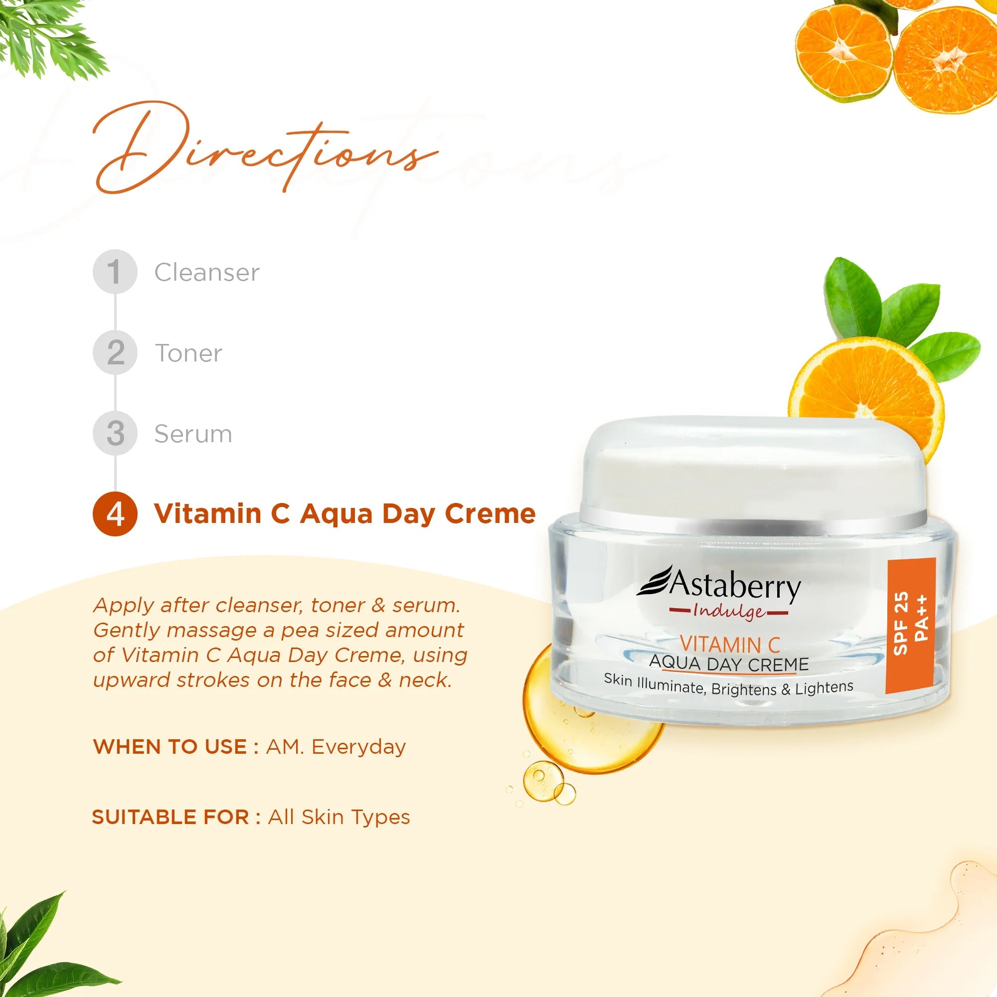 Astaberry Vitamin C Aqua Day Cream SPF 25 for UV Protection - 50 ml - Image 6 - Buy from Indicrest
