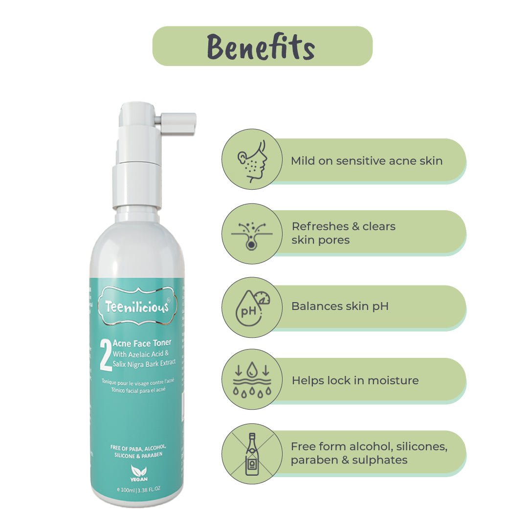 Fixderma Teenilicious Acne Face Toner With Azelaic Acid | For Dry & Sensitive Skin, 100ml - Image 2 - Buy from Indicrest