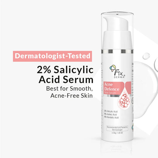 Fixderma Acne Defence Face Serum | Powered with 2% Salicylic Acid for Acne Free Skin, 30g - Buy from Indicrest