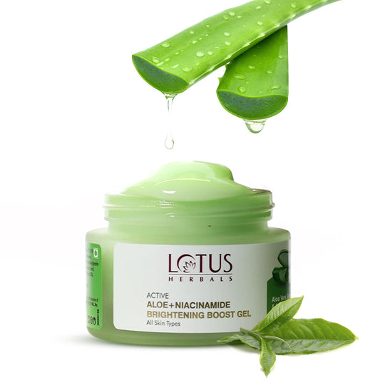 Lotus Herbals Active Aloe + Niacinamide Brightening Boost Gel, 50g