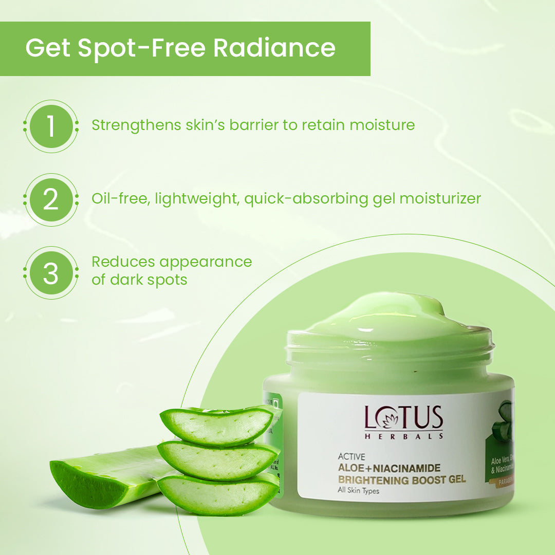 Lotus Herbals Active Aloe Exfoliate and Hydrate Combo, Scrub 100g + Gel 50g