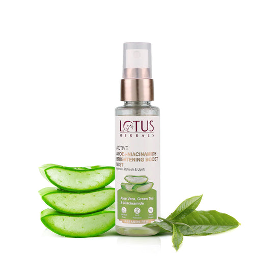 Lotus Herbals Active Aloe + Niacinamide Brightening Boost Mist, 50ml