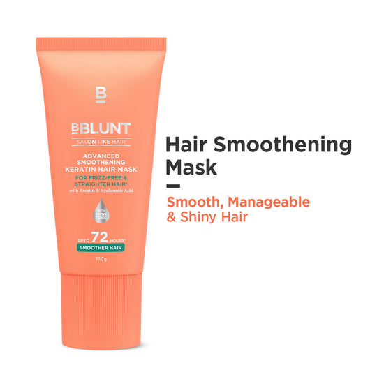 Bblunt Advanced Smoothening Keratin Hair Mask with Keratin & Hyaluronic Acid, 150g - Buy from Indicrest