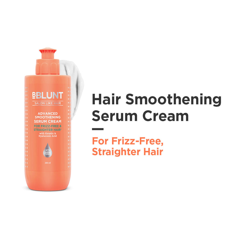 Bblunt Advanced Smoothening Serum Cream with Keratin & Hyaluronic Acid, 200ml - Buy from Indicrest