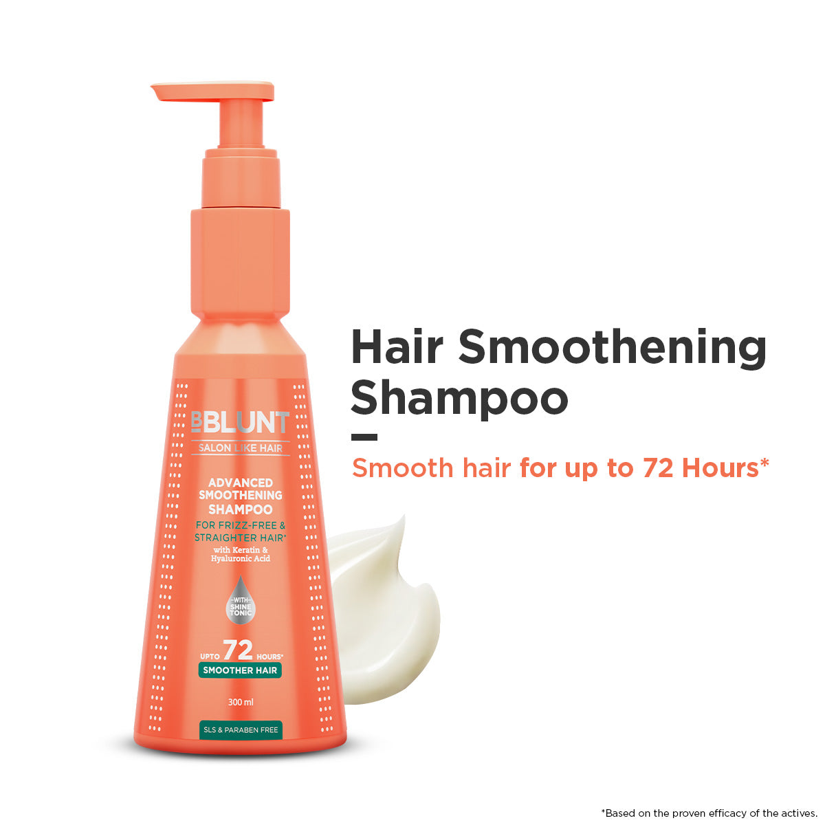 Bblunt Advanced Smoothening Shampoo with Keratin & Hyaluronic Acid, 300ml X Pack of 2, Single 300ml - Buy from Indicrest