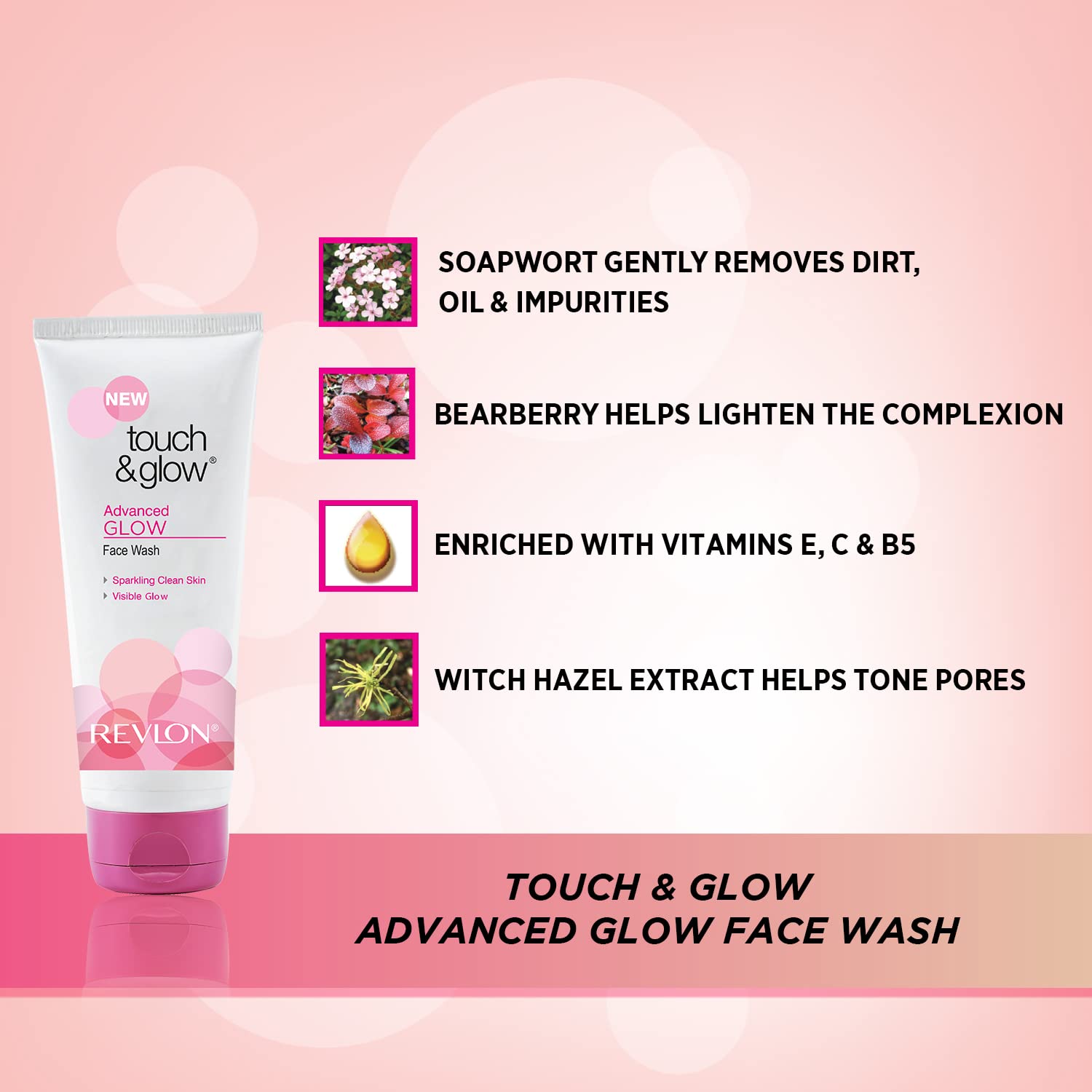 Revlon Touch and Glow Advanced Glow Face Wash, 100g - Image 4 - Buy from Indicrest