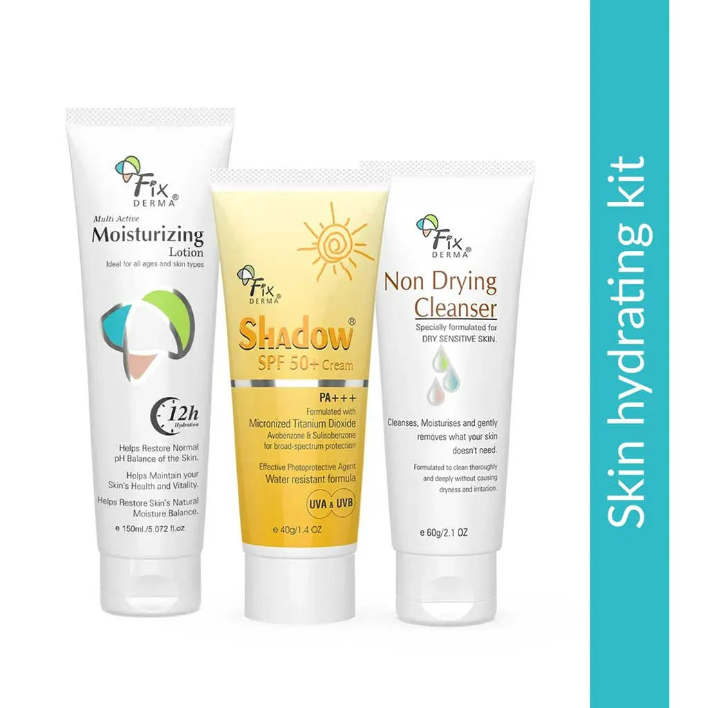 Fixderma All-rounder skin hydrating kit, Moisturizer 150ml + Sunscreen 40g + Cleanser 60g - Image 2 - Buy from Indicrest