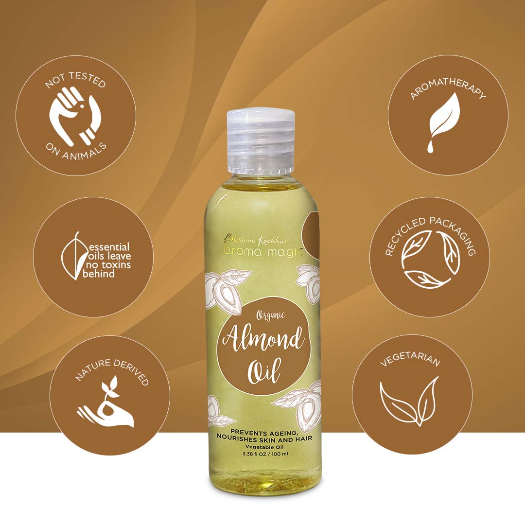 Aroma Magic Organic Almond Oil, 100ml - Image 3 - Buy from Indicrest