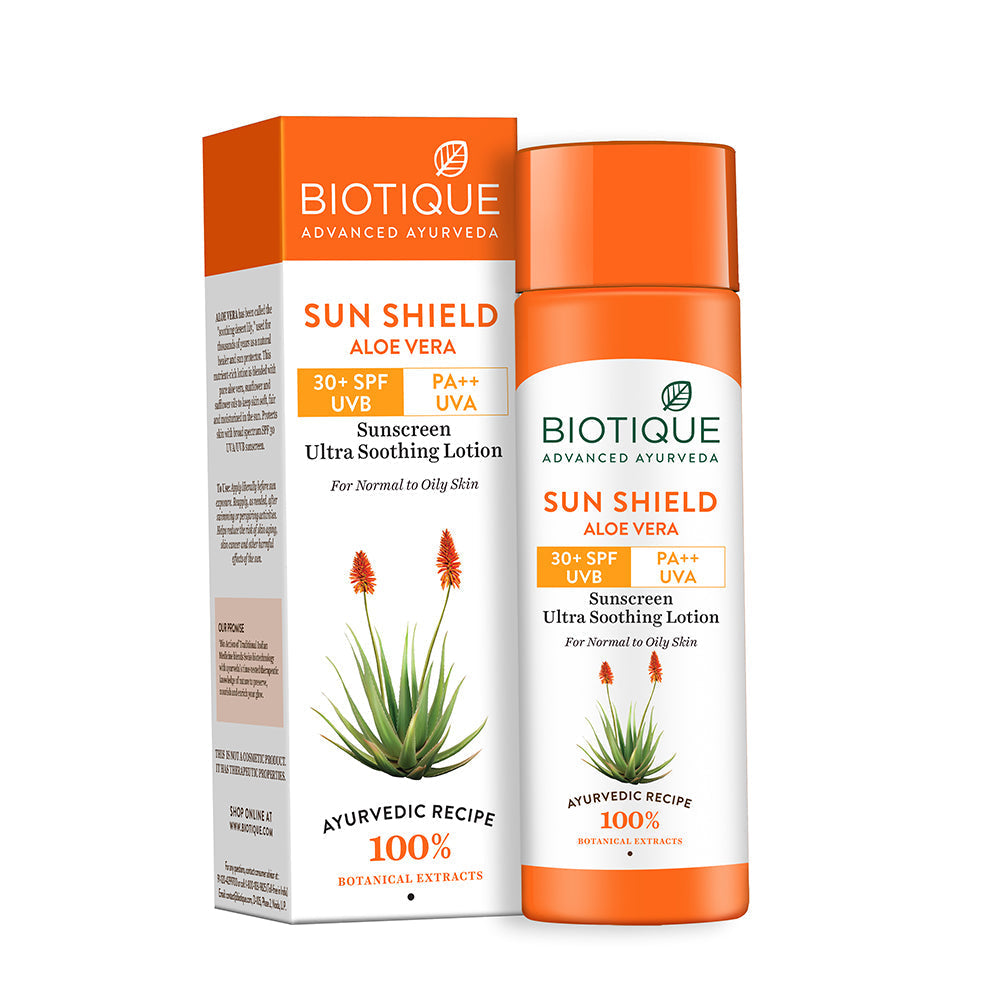 Biotique Sun Shield Aloe Vera 30+ SPF Sunscreen Lotion, 50ml - Image 4 - Buy from Indicrest