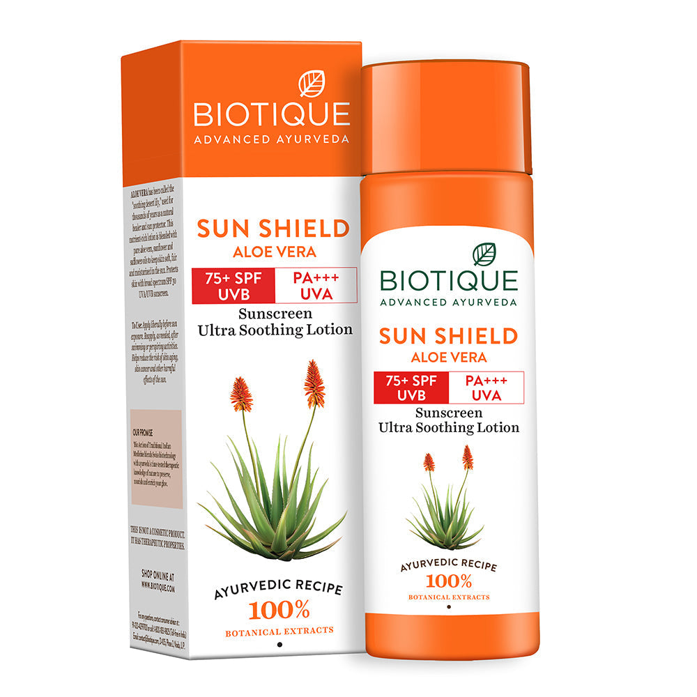 Biotique Sun Shield Aloe Vera 30+ SPF Sunscreen Lotion, 190ml Buy from Indicrest