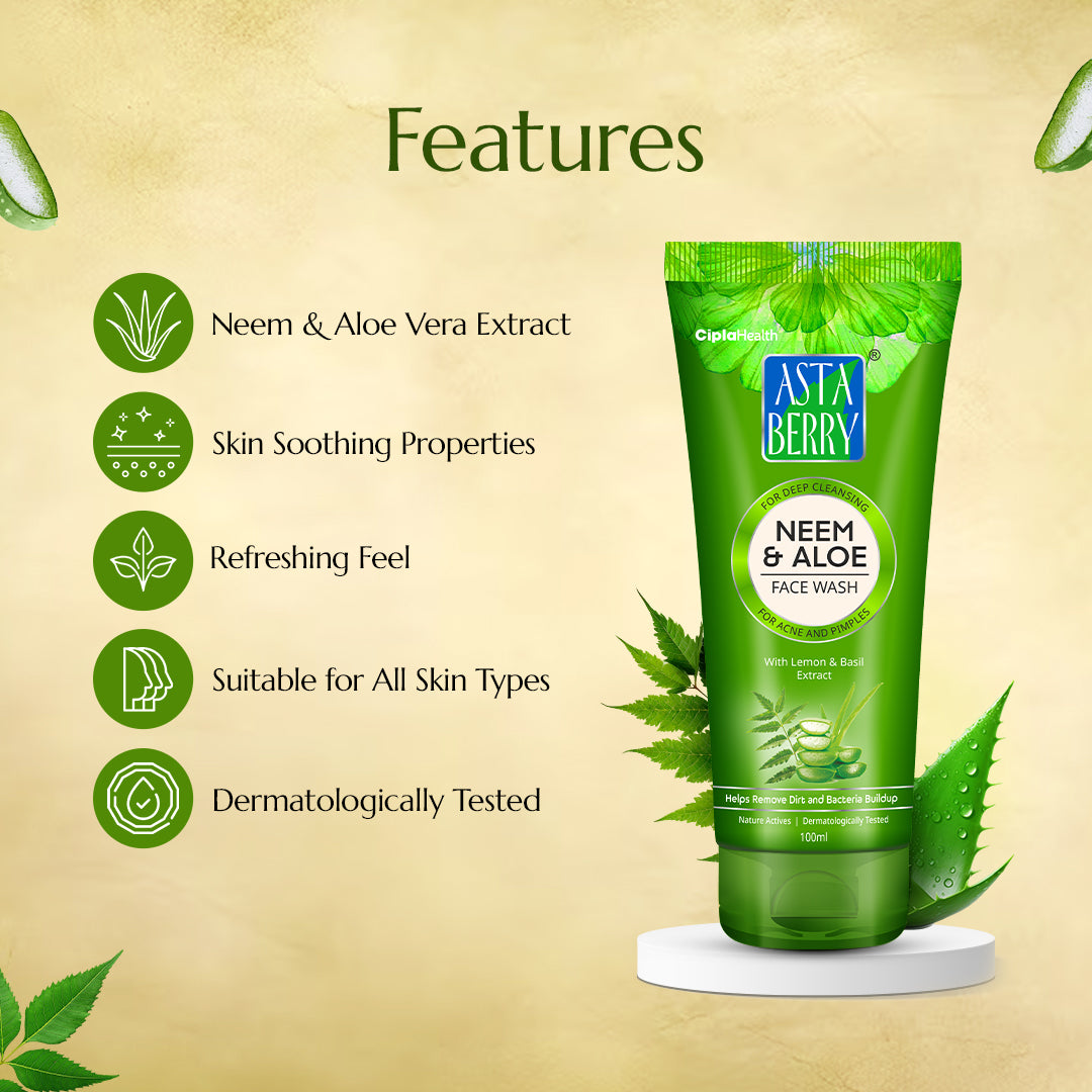 Astaberry Neem & Aloe Face Wash | Antibacterial Properties - Image 4 - Buy from Indicrest